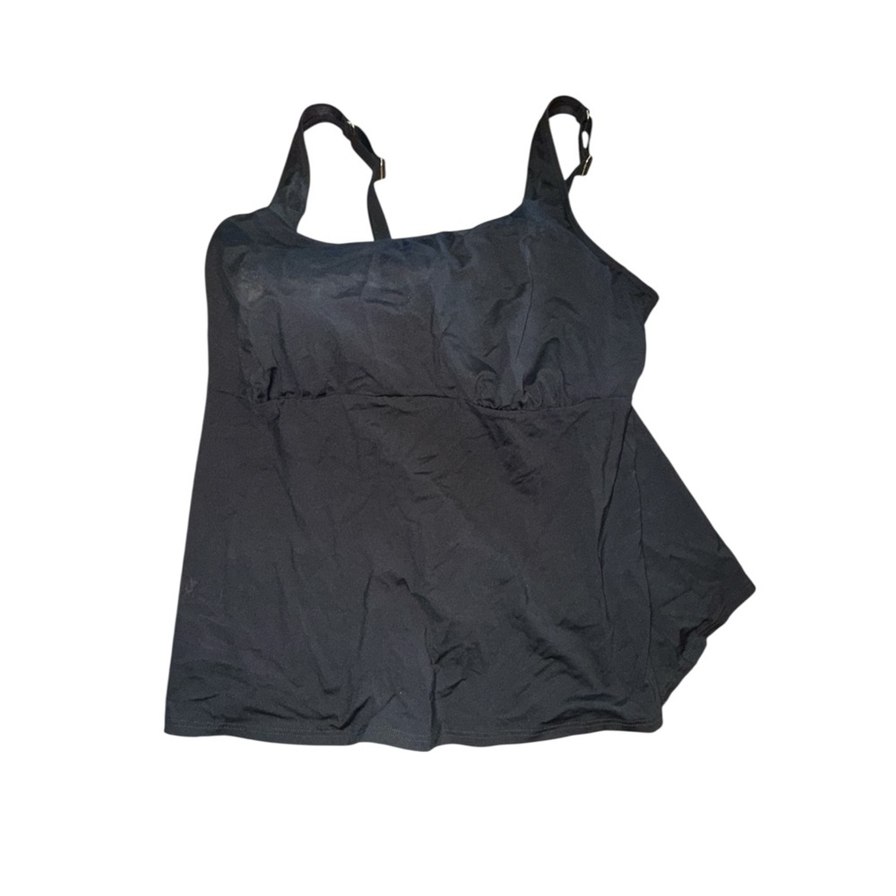 Lands' End Elegant Black Swim Top - Picture 2 of 5